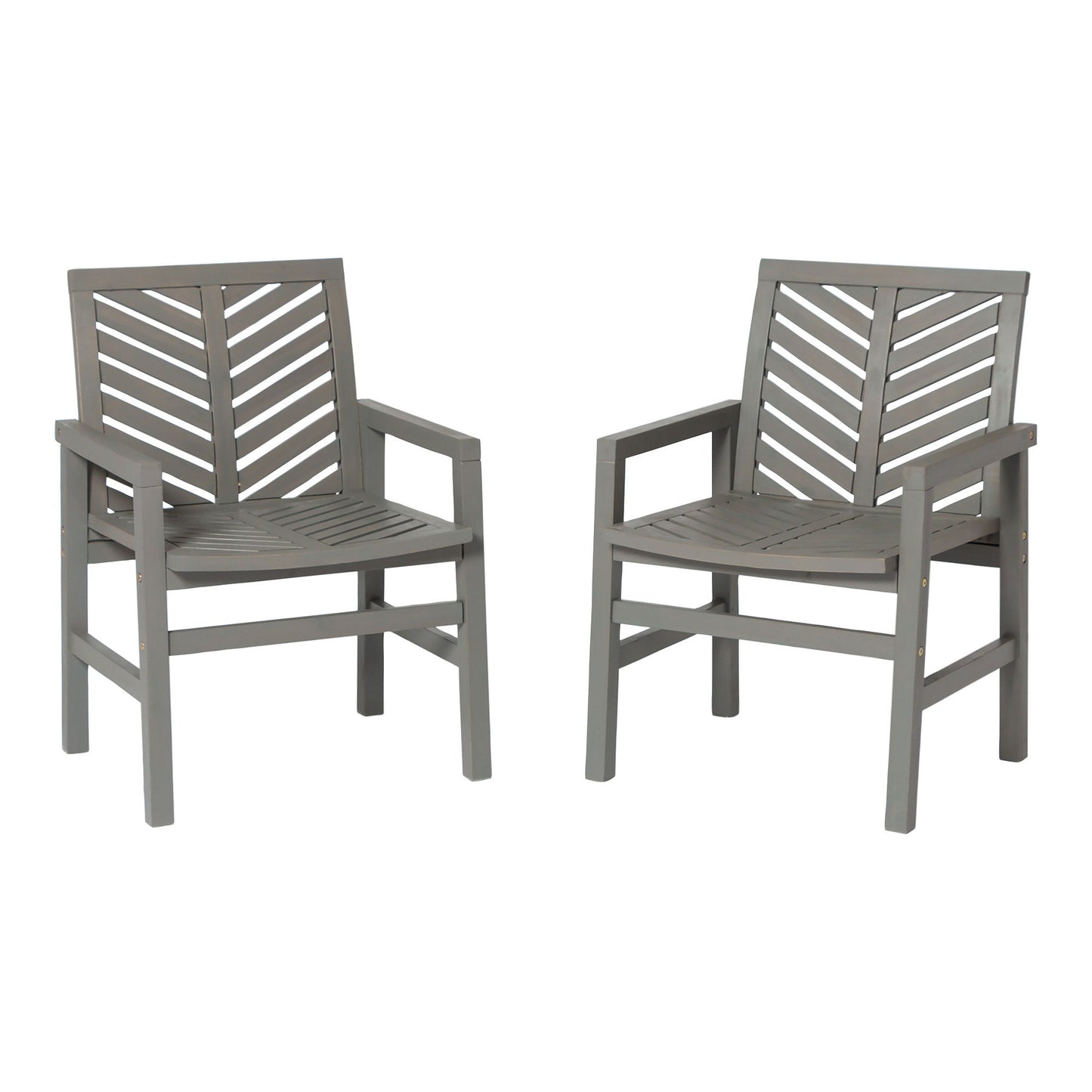 Modern 2 Piece Chevron Patio Chairs - Gray Wash