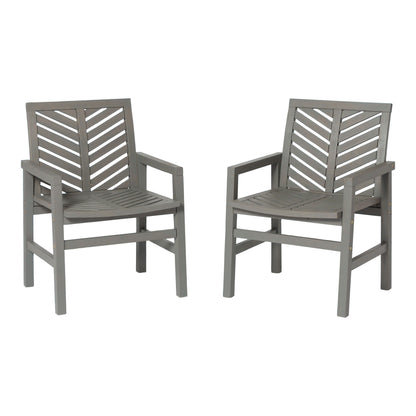 Modern 2 Piece Chevron Patio Chairs - Gray Wash