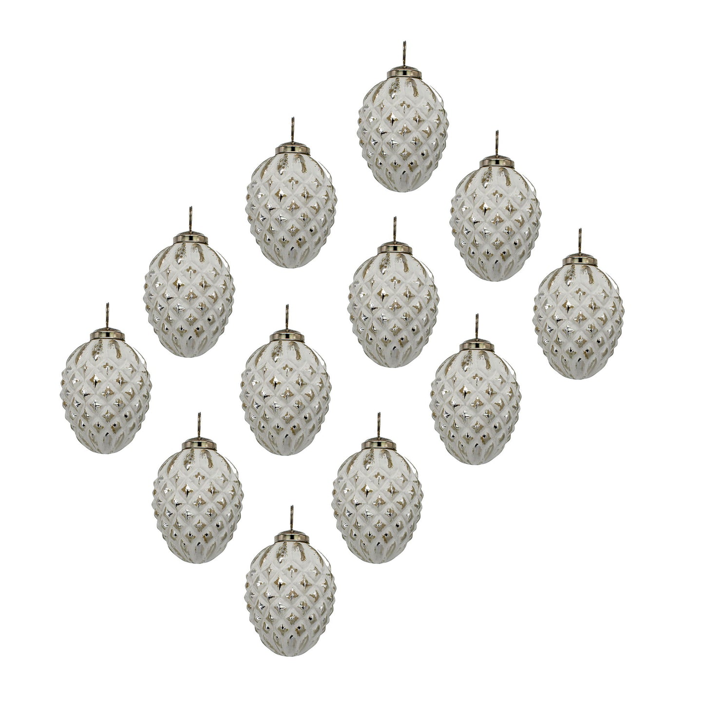 Christmas Ball Ornaments, Glass Decorative Hanging Ball Christmas Tree Ornaments For Holiday Decorations (Set of 12) - White