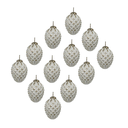 Christmas Ball Ornaments, Glass Decorative Hanging Ball Christmas Tree Ornaments For Holiday Decorations (Set of 12) - White