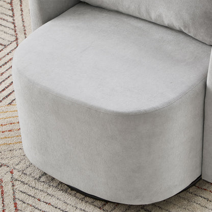 Modern 360ÔøΩÔøΩ Swivel Accent Barrel Armchair Chenille, Upholstered With Curved Design For Living Room, Bedroom, Office, And Hotel - Gray