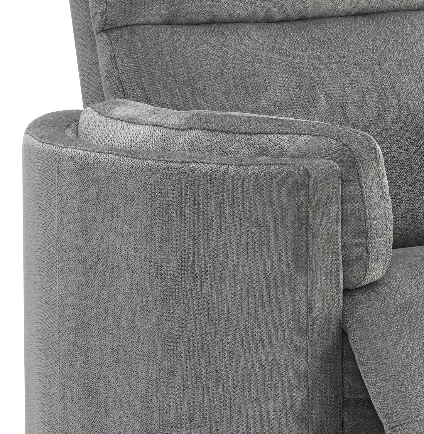 Sagen - Chenille Glider Recliner With Swivel - Charcoal Gray