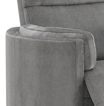 Sagen - Chenille Glider Recliner With Swivel - Charcoal Gray