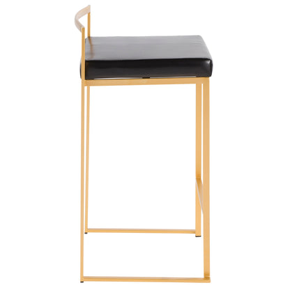 Fuji - Contemporary Counter Stool (Set of 3) - Black / Gold