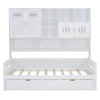 Twin Size Daybed With 2 Drawers And All In One Cabinet And Shelf - White
