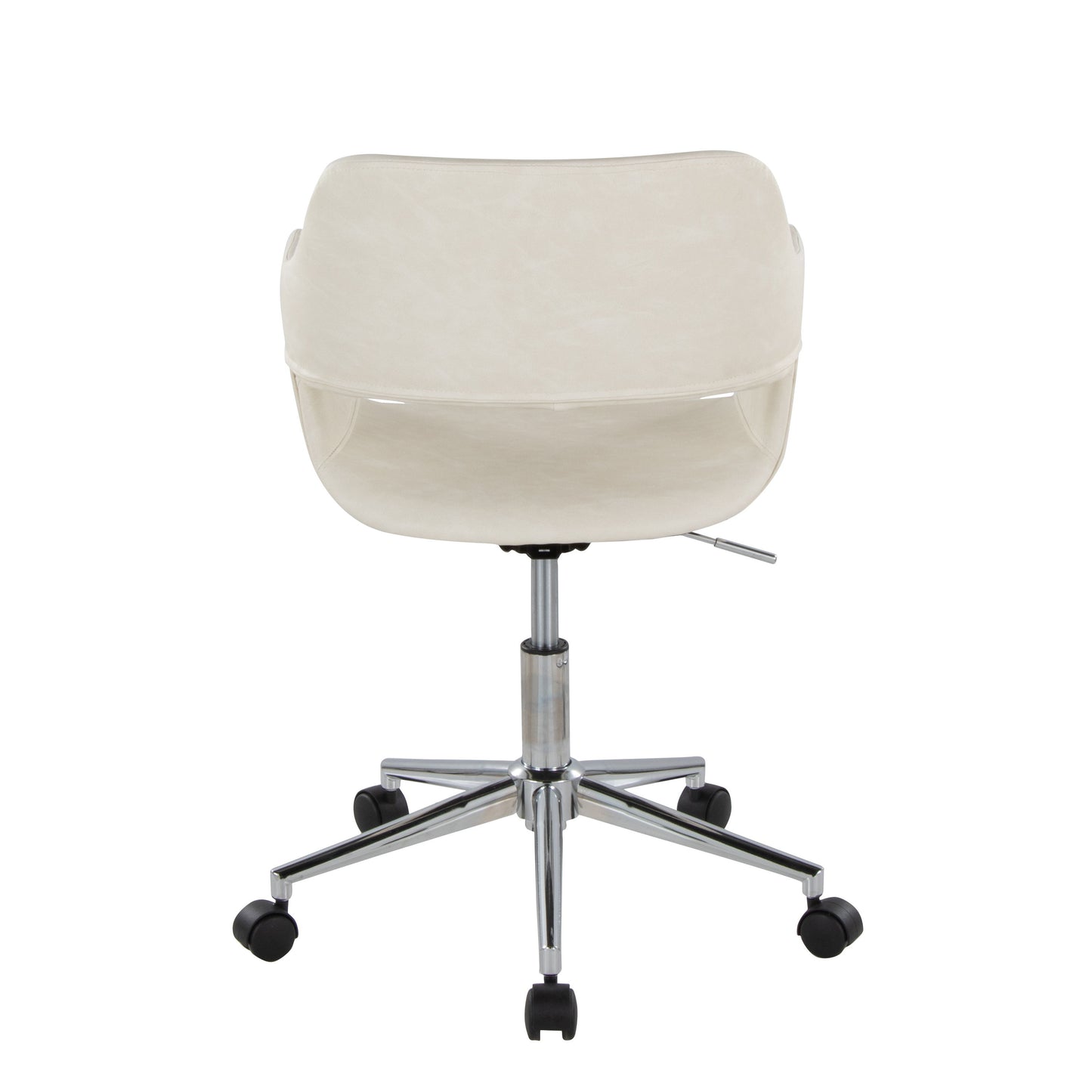 Margarite - Contemporary Task Chair - Chrome / Cream