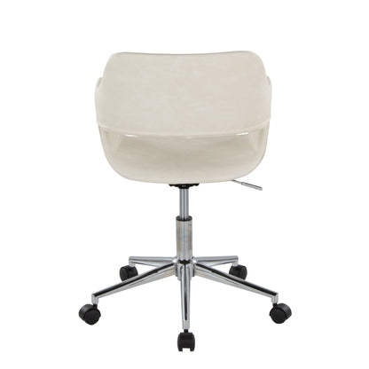 Margarite - Contemporary Task Chair - Chrome / Cream