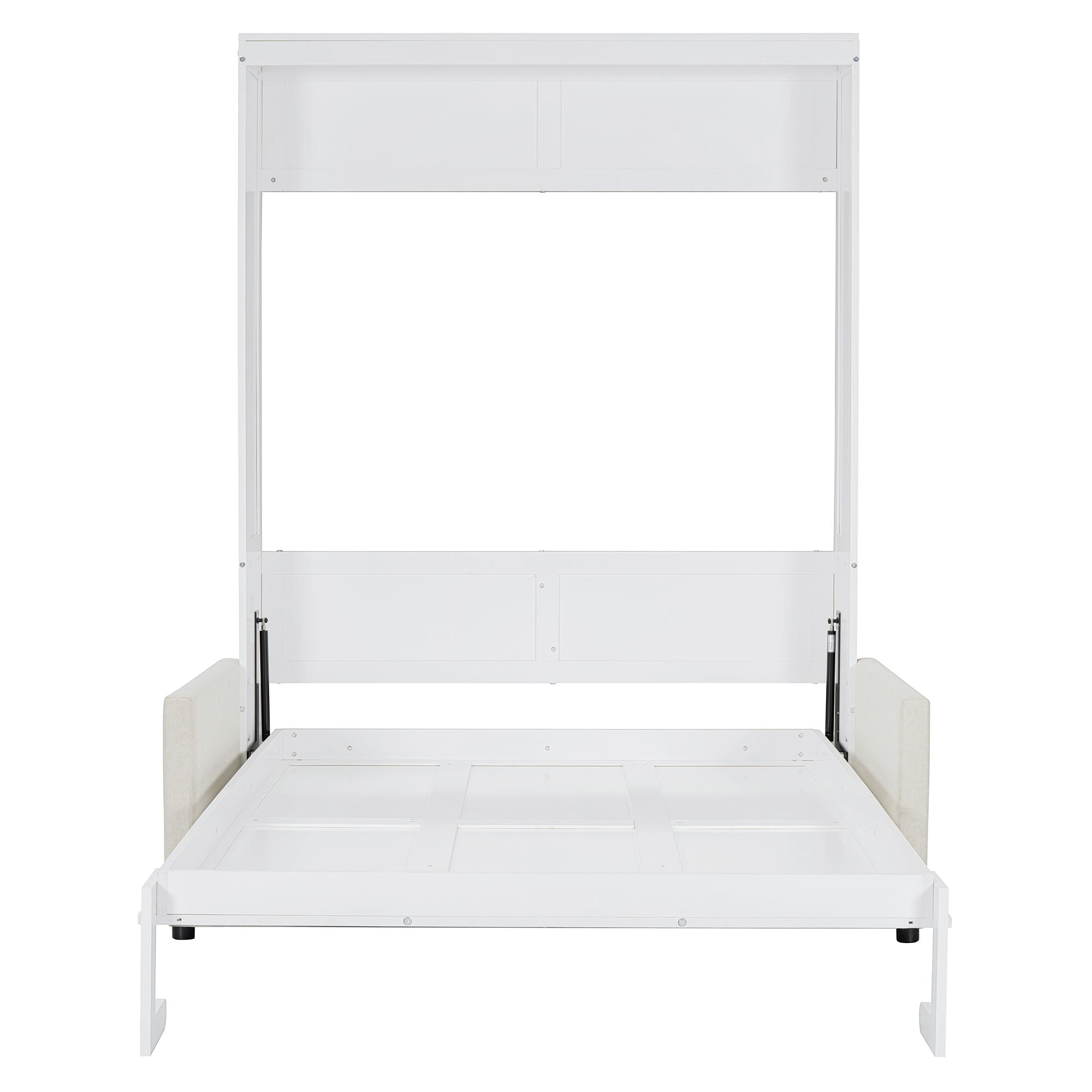 Full Size Murphy Wall Bed With Cushion - White