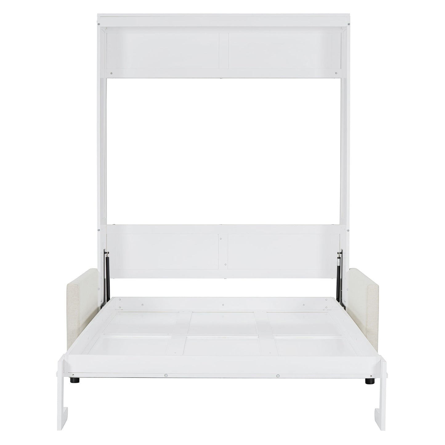 Full Size Murphy Wall Bed With Cushion - White
