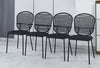 Sennit Chair, Dining Chair, Coffee Chair (Set of 4)- Black