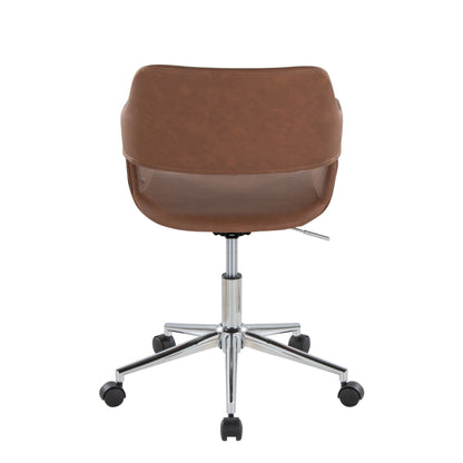Margarite - Contemporary Task Chair - Chrome / Brown