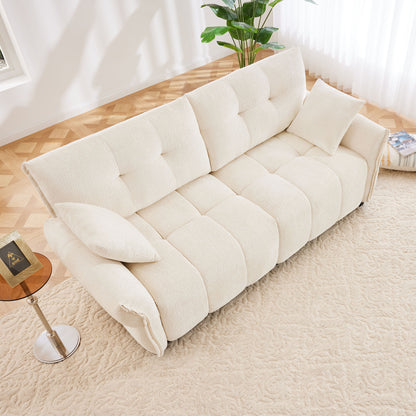 Premium Ergonomic 2 Seater Sofa With High Resilience Foam Cushions For Modern Living Spaces - White