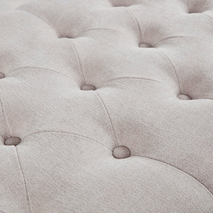 Elegant Design Tufted Top Soft Close Storage Bench Upholstered - Natural