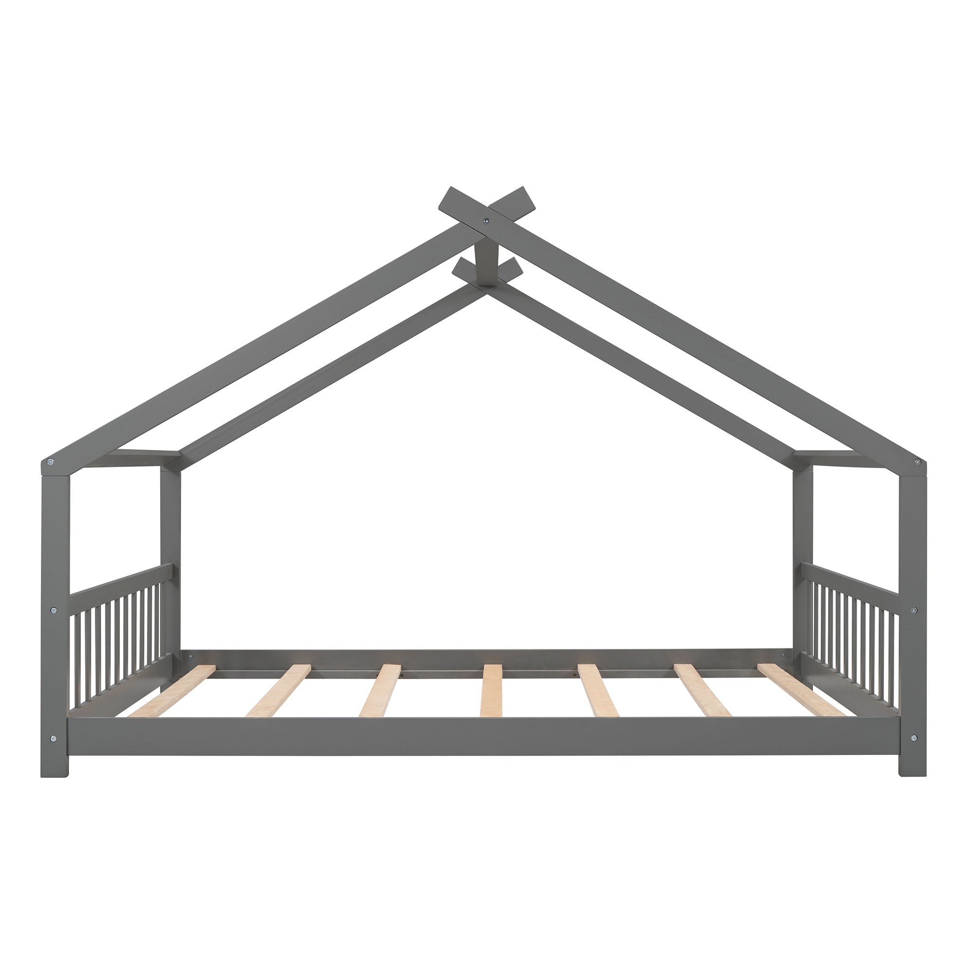 Full Size Playhouse Design Bed - Gray