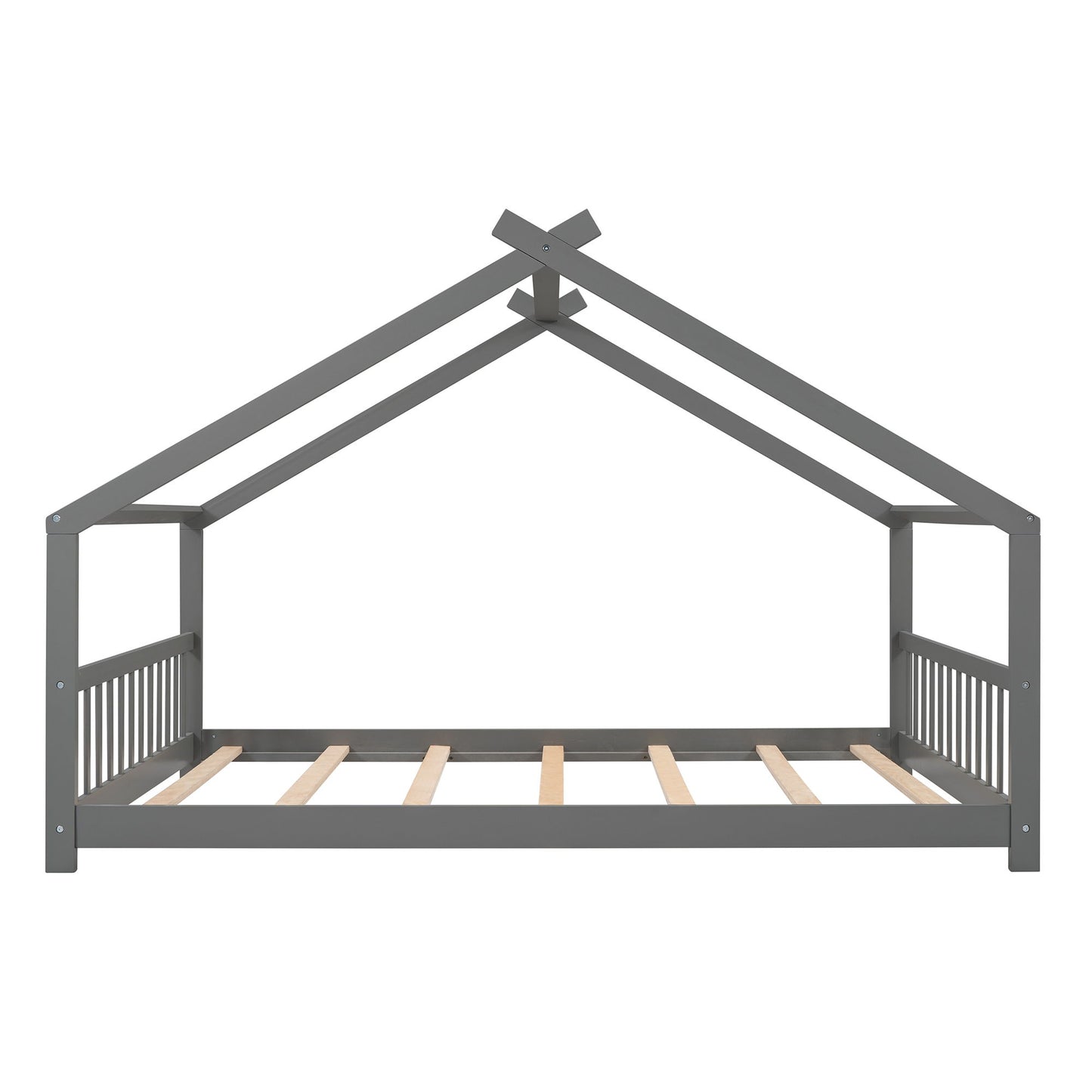 Full Size Playhouse Design Bed - Gray
