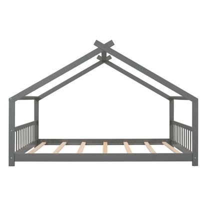 Full Size Playhouse Design Bed - Gray