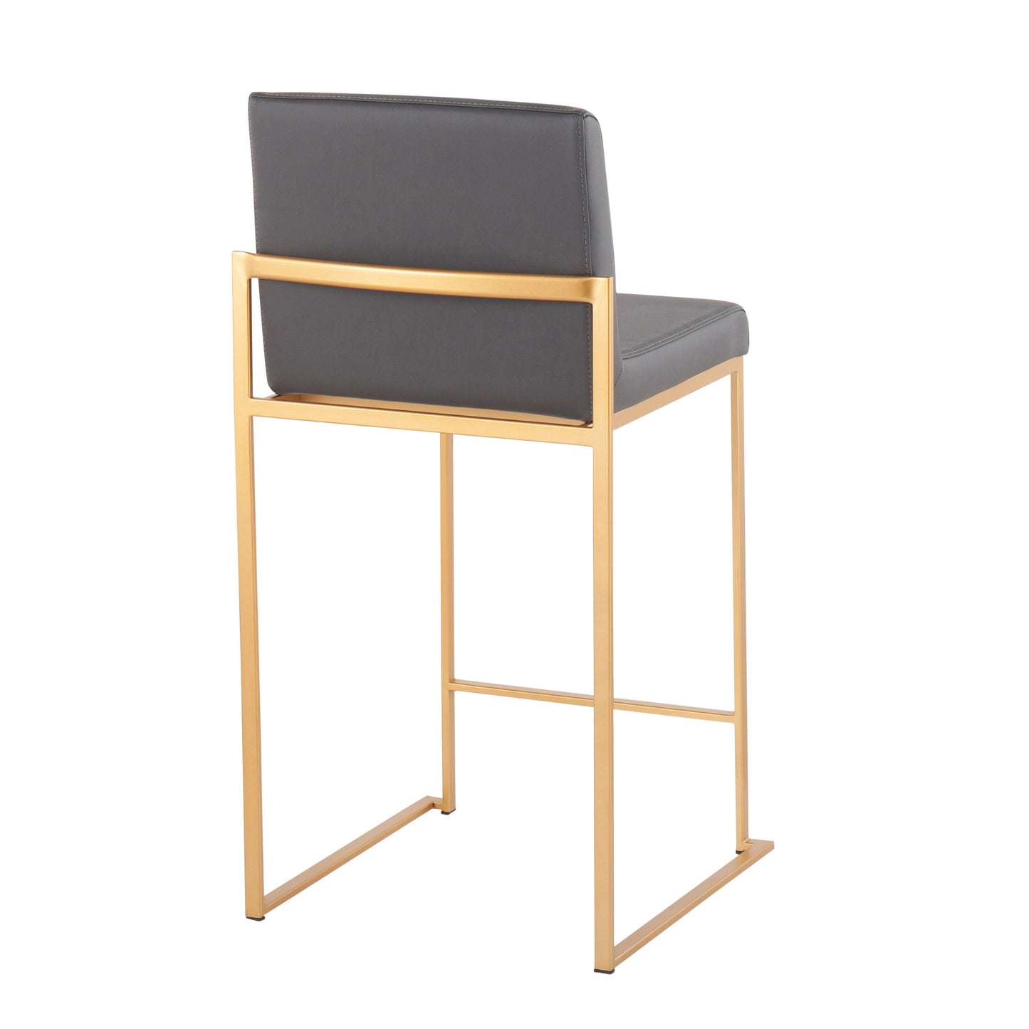 Fuji - Contemporary High Back Counter Stool (Set of 3) - Gold / Gray