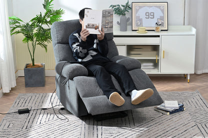 Oversized Power Lift Recliner Chair, Electric Fabric Recliner Chair, Home Theater Seating, Reclining Sofa Chair With Remote Control, Side Pocket, Spacious Seat - Dark Gray