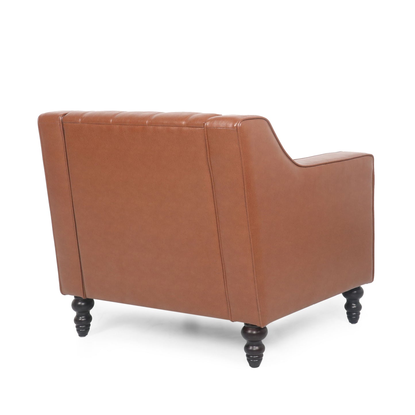 Contemporary Club Chair With Button Tufting And Diamond Stitching - Light Brown