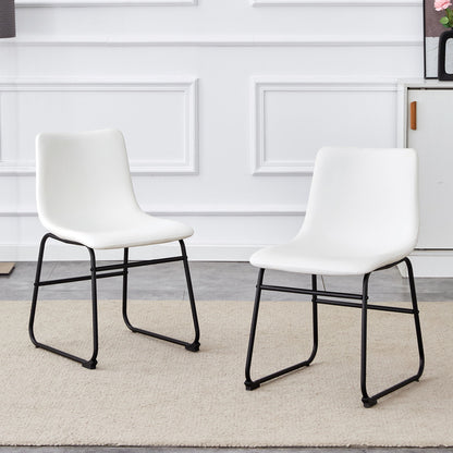 (Set of 4) Classic Chairs, A Stylish Seat Perfect For Modern Minimalist And Industrial Style Environments - White