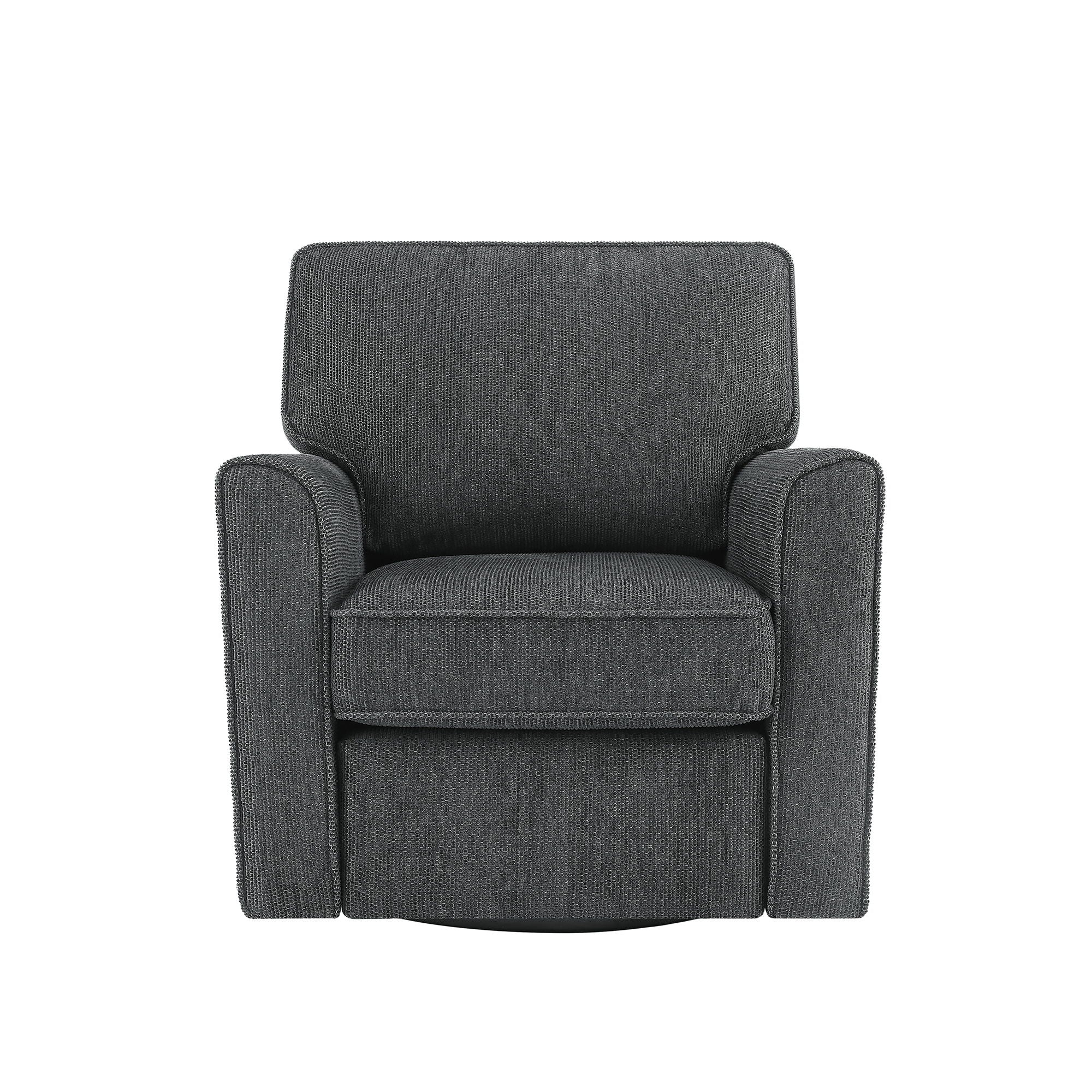 360 Degree Swivel Chair Accent Barrel Armchair With Side Pockets, Compact Design For Living Room, Bedroom, Office - Gray