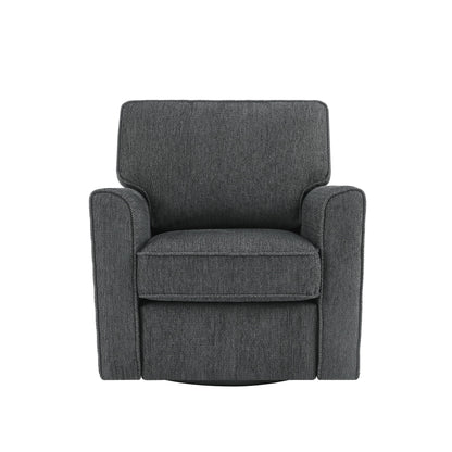 360 Degree Swivel Chair Accent Barrel Armchair With Side Pockets, Compact Design For Living Room, Bedroom, Office - Gray
