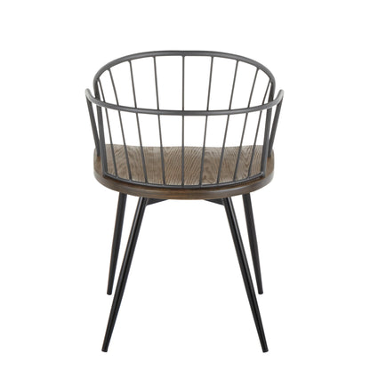 Riley - Farmhouse Arm Chair (Set of 2) - Black / Dark Walnut
