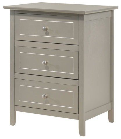 Transitional Nightstand For Bedrooms - Silver Champagne