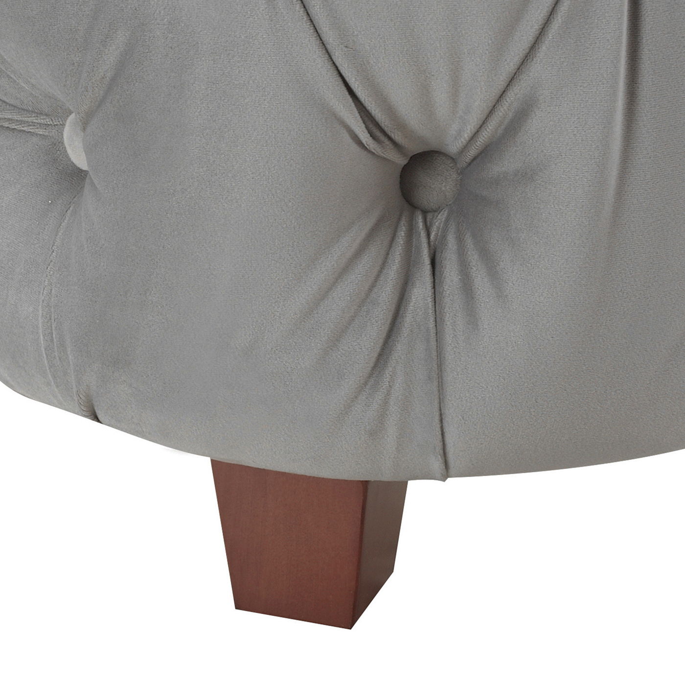 Brooklyn - Queen Tufted Panel Bed Headboard And Footboard Set - Opal Gray