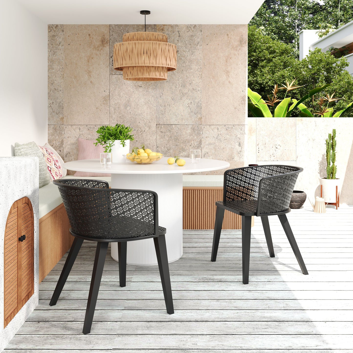 Milan - Outdoor Dining Chair (Set of 2) - Black