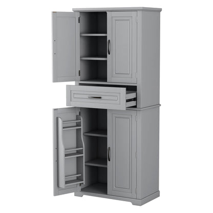 Bathroom Storage Cabinet With Multi Functional Storage Space, Material, Adjustable Shelf, Slide Rail Drawer - Gray