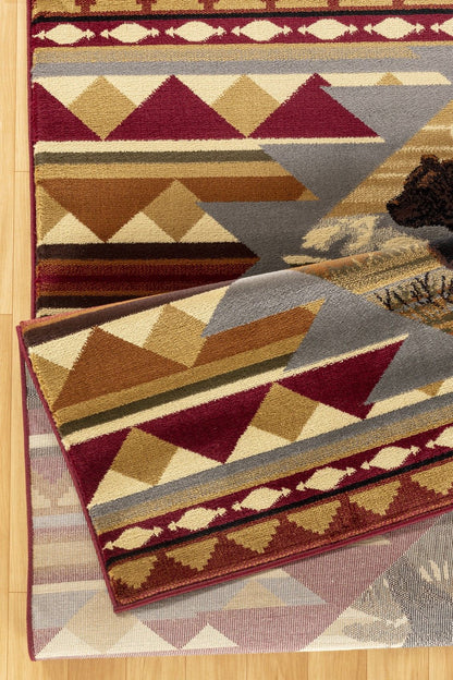 Nature's Nest - 7'10" X 10'3" Lodge Area Rug - Multi, Polyester