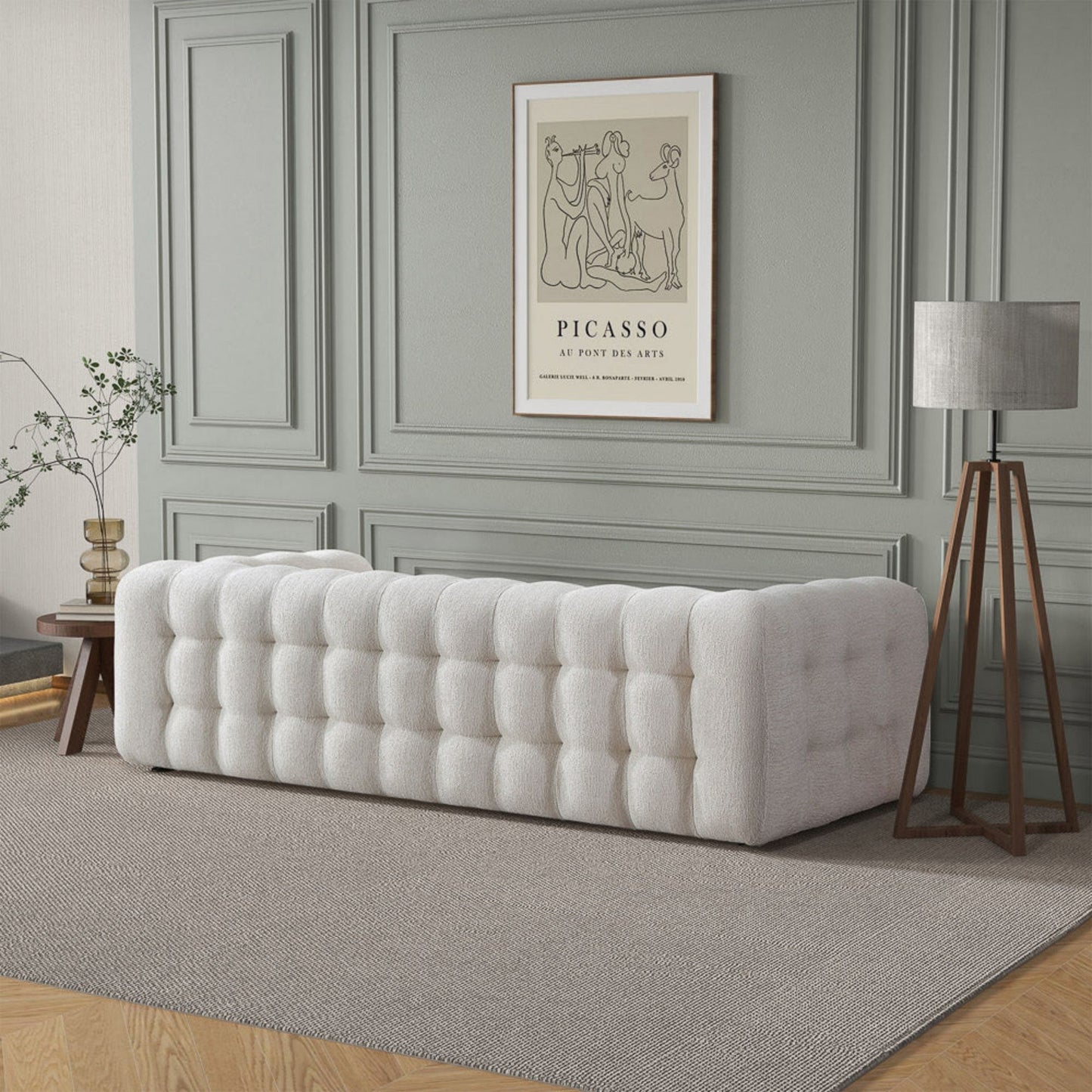 Eden - Modern Tufted Chesterfield Sofa - Cream
