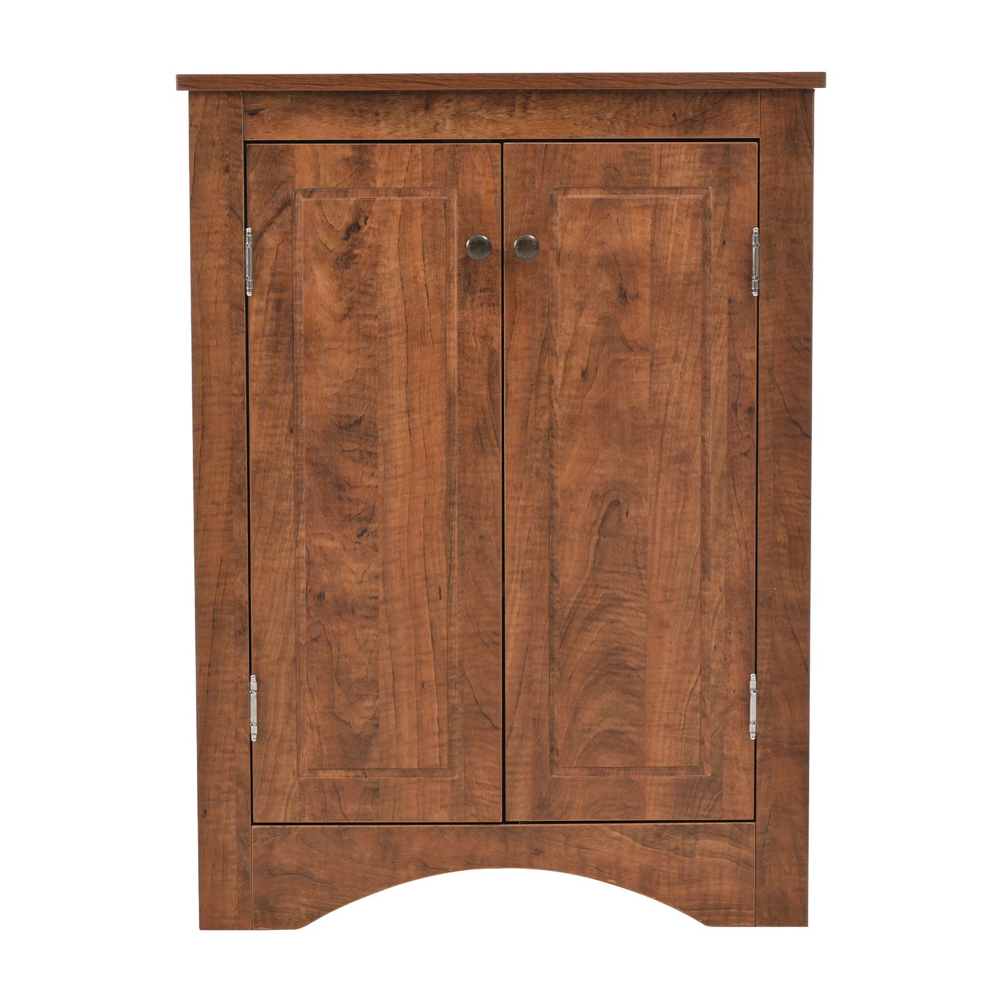 Triangle Bathroom Storage Cabinet With Adjustable Shelves, Freestanding Floor Cabinet For Home Kitchen - Brown