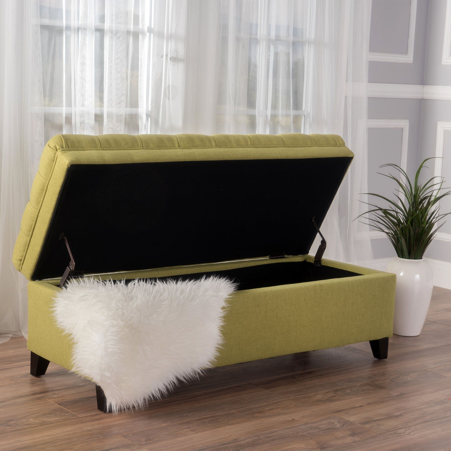 Juliana - Storage Ottoman With Extra Seating - Green