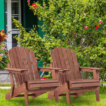 Oversize Outdoor Folding Adirondack Chair, Patio Chair For Garden Backyard Porch Pool Deck Firepit - Coffee