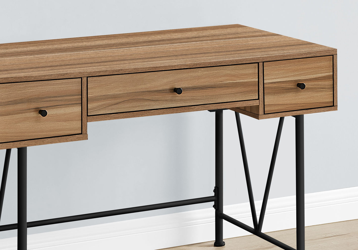 Computer Desk For Home Office, Laptop, Storage Drawers, Transitional, Elegant Design - Brown