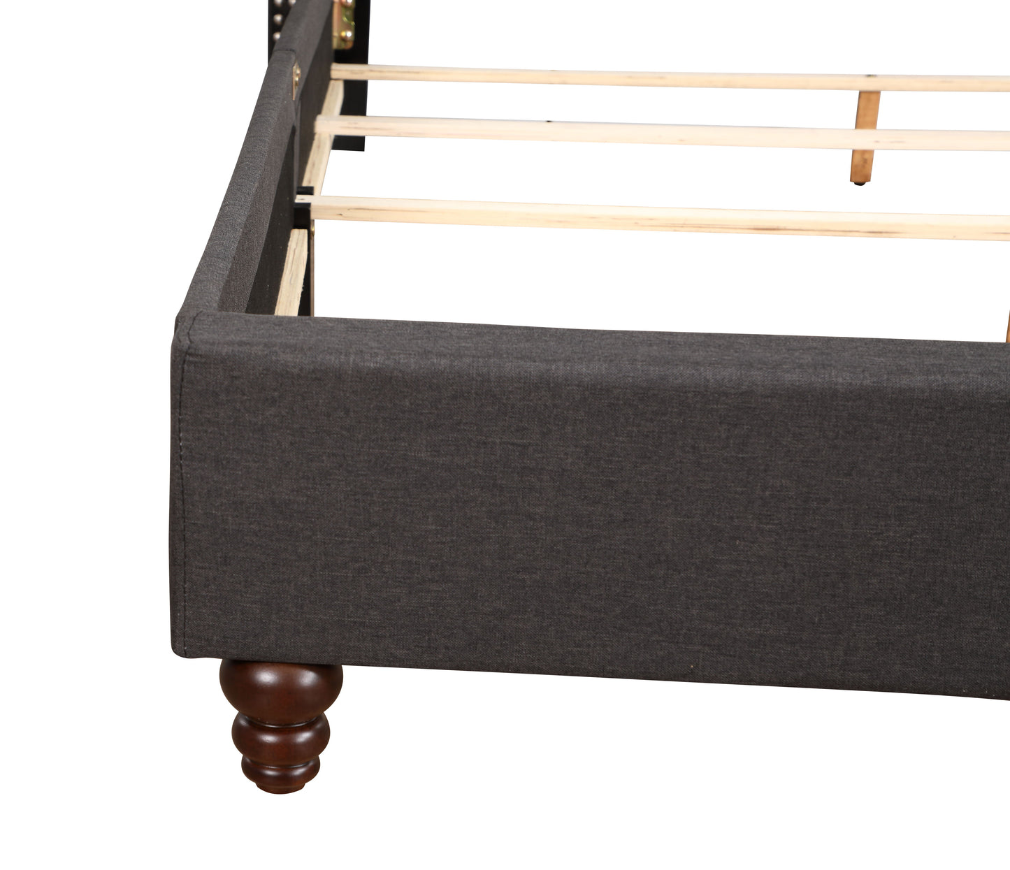 King Upholstered Transitional Bed - Black