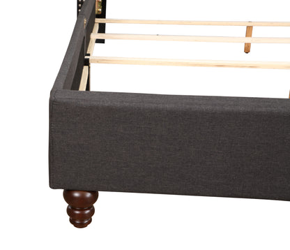 King Upholstered Transitional Bed - Black
