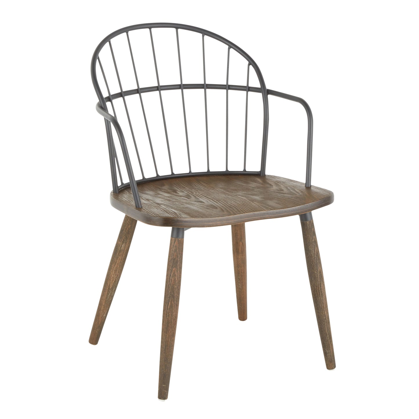 Riley - Industrial Chair - Dark Walnut / Black
