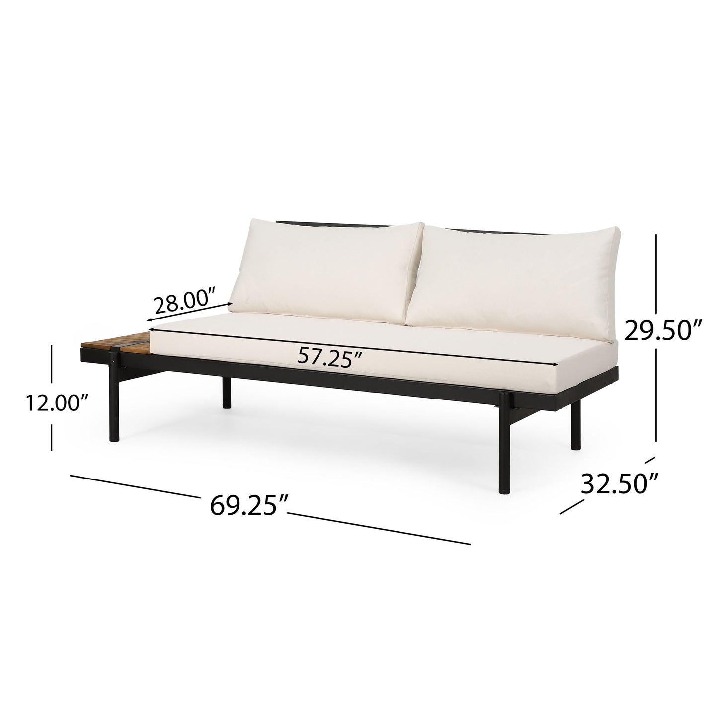 Theo - 2 Seater Sofa Left Side - Cream