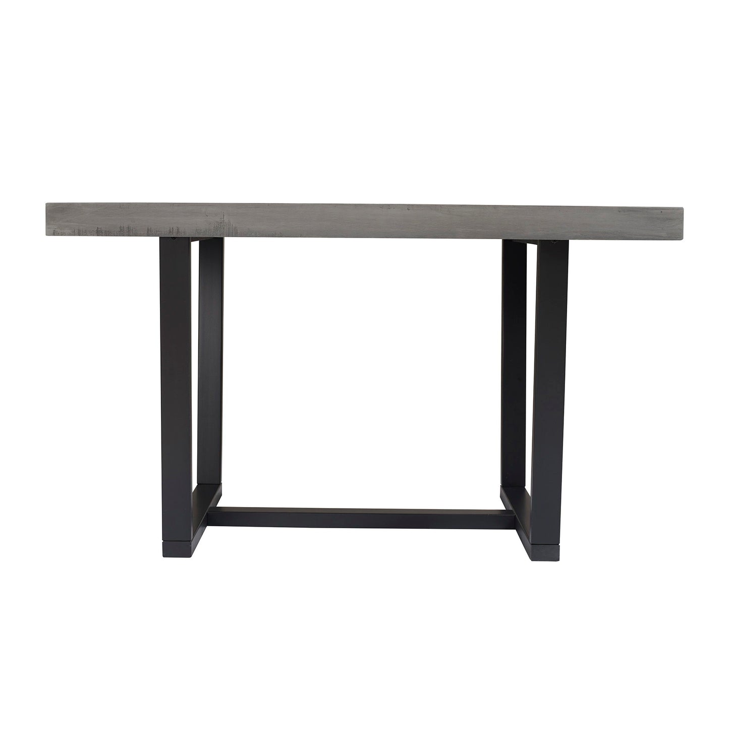 Rustic Metal And Solid Distressed Dining Table - Gray