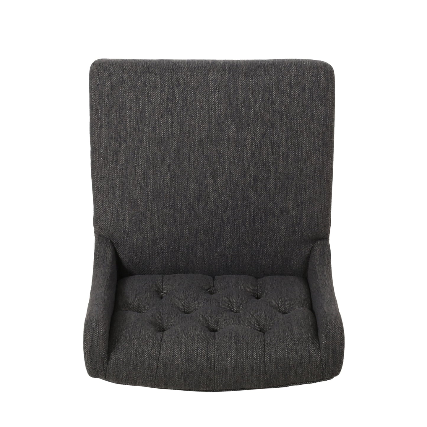 Solstara - Upholstered Fabric Dining Barstool With Button Tufted And Wing Back - Charcoal