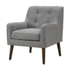 Ryder - Mid Century Modern Woven Fabric Tufted Armchair - Steel Gray