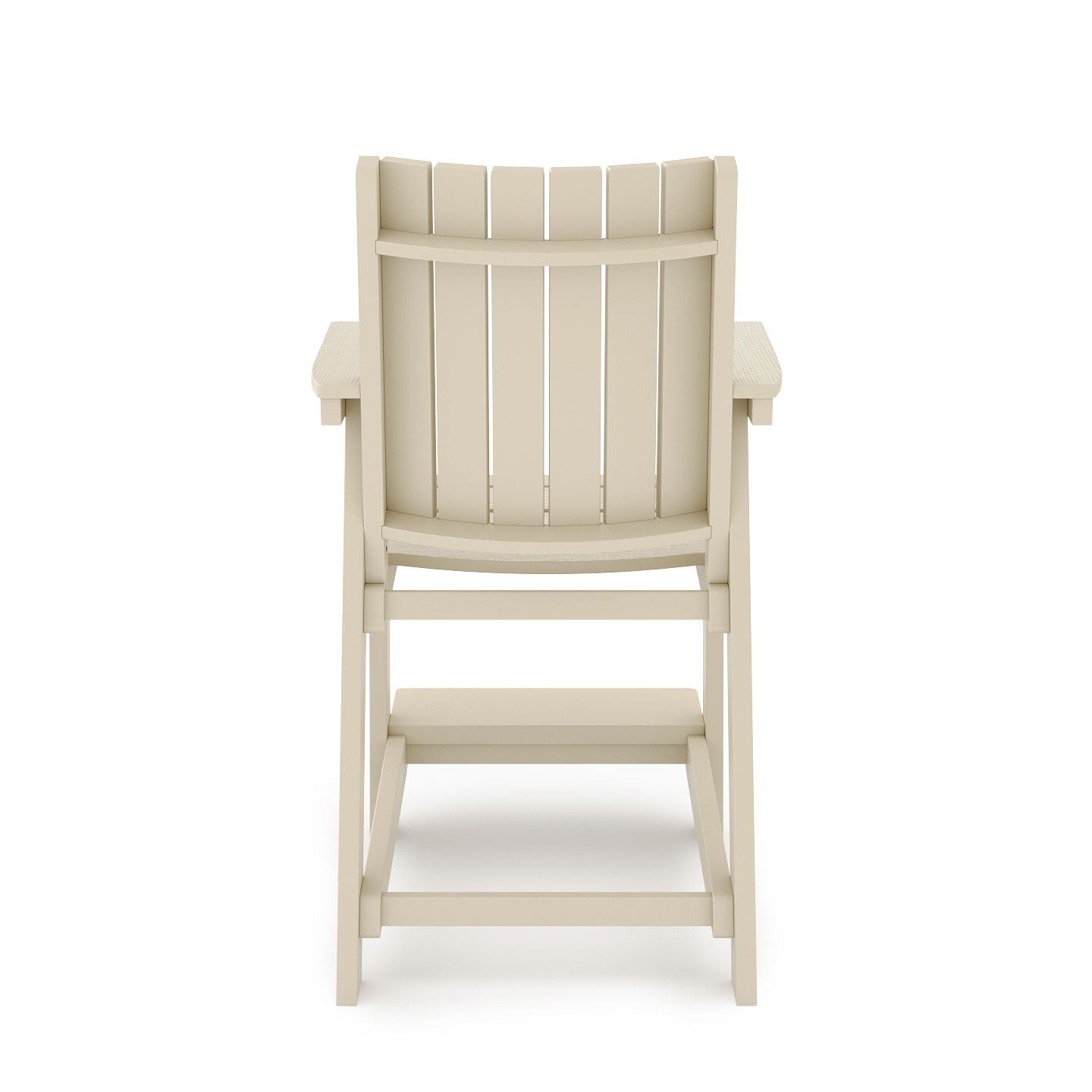 Modern Counter Chair Sleek HDPE Poly Lumber For Dining, Patio, And Garden Comfort - Beige