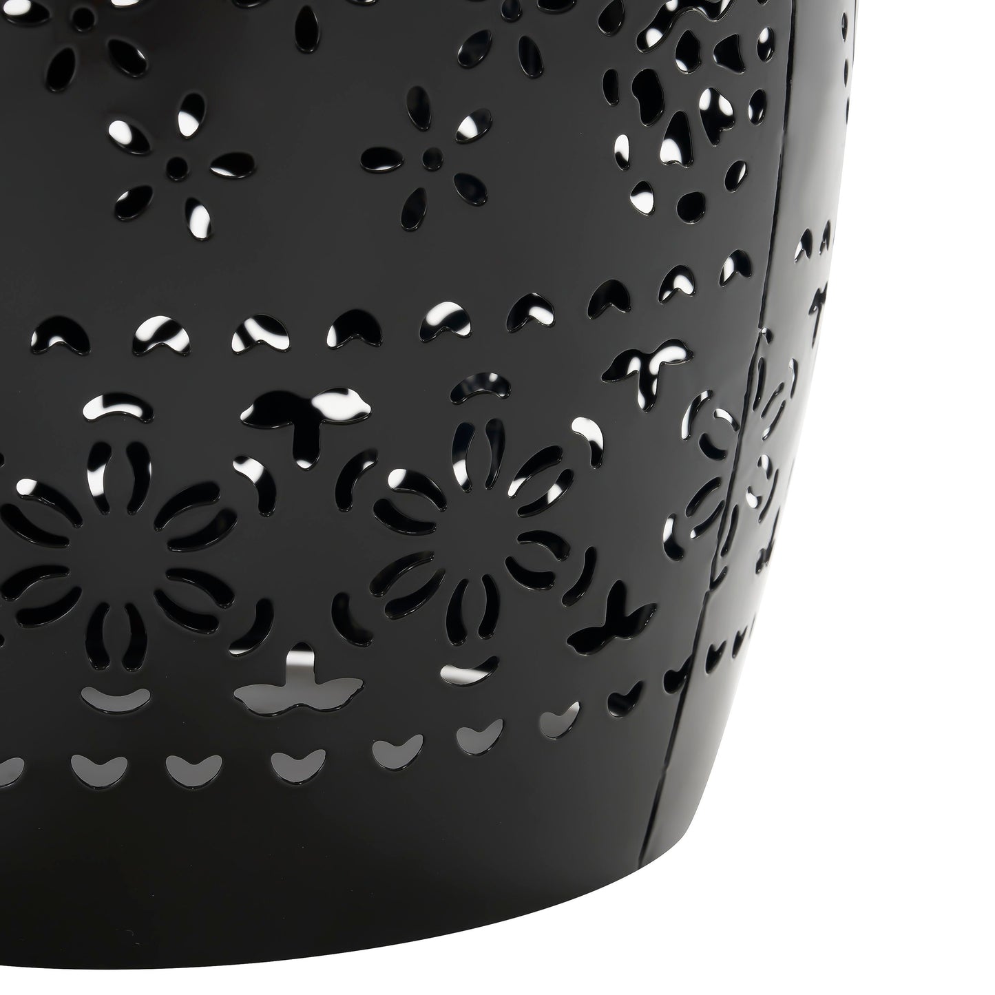 Boho Mosaic Side Table With Ceramic Tile Top - Black