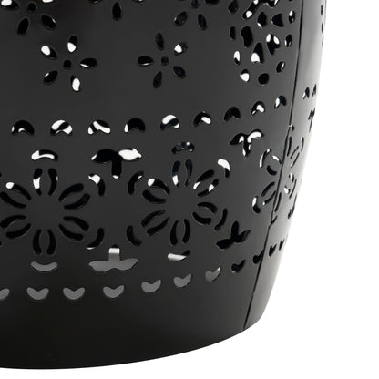 Boho Mosaic Side Table With Ceramic Tile Top - Black