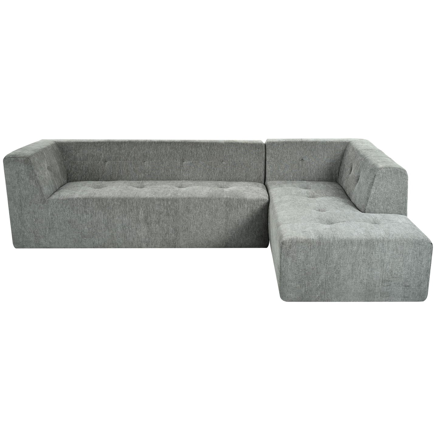 Modular Combination Sofa Set, Modern Minimalist Sofa, Living Room Upholstered Sofa Bed, Bedroom, 2 Pieces Computer Free Combination, L - Shaped - Light Gray