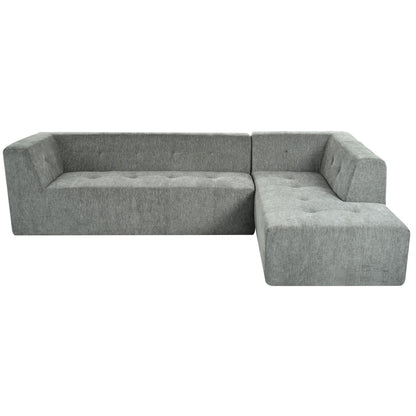 Modular Combination Sofa Set, Modern Minimalist Sofa, Living Room Upholstered Sofa Bed, Bedroom, 2 Pieces Computer Free Combination, L - Shaped - Light Gray