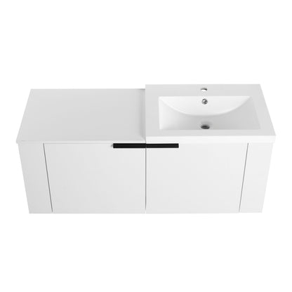 Modern 48" Bathroom Vanity Sink Combo With Spacious Storage - White